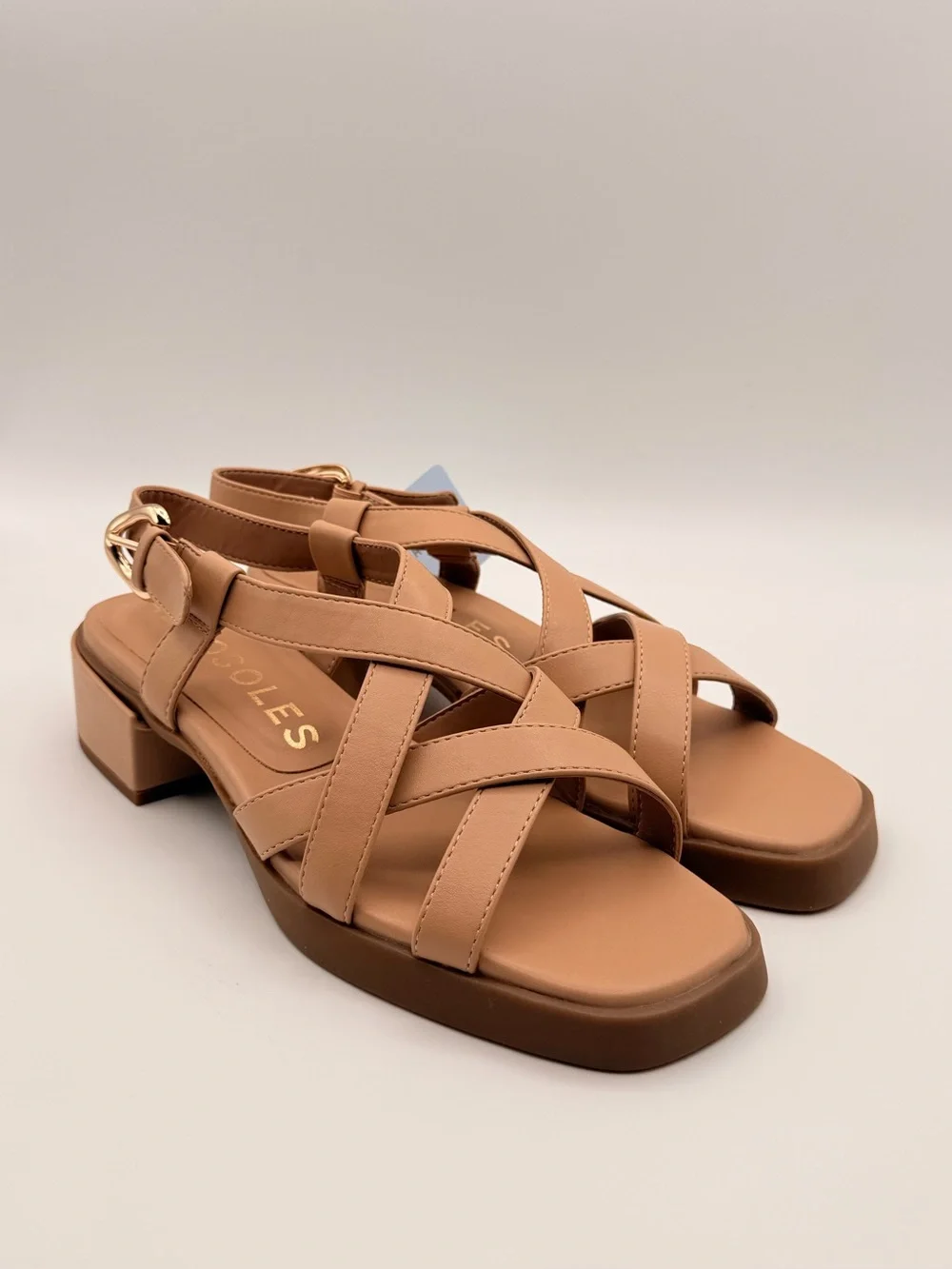 AEROSOLES Daily FX Slingback Block Heel Sandals Beige Size 9